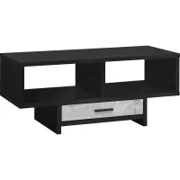 Coffee Table, Accent, Cocktail, Rectangular, Storage, Living Room, 42" L, Drawer, Laminate, Black, Grey, Contemporary, Modern