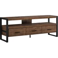 Tv Stand, 60 Inch, Console, Media Entertainment Center, Storage Drawers, Living Room, Bedroom, Metal, Laminate, Brown, Black, Contemporary, Modern