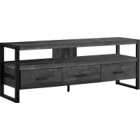 Tv Stand, 60 Inch, Console, Media Entertainment Center, Storage Drawers, Living Room, Bedroom, Metal, Laminate, Black, Contemporary, Modern