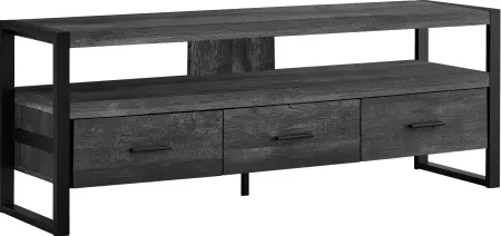 Tv Stand, 60 Inch, Console, Media Entertainment Center, Storage Drawers, Living Room, Bedroom, Metal, Laminate, Black, Contemporary, Modern
