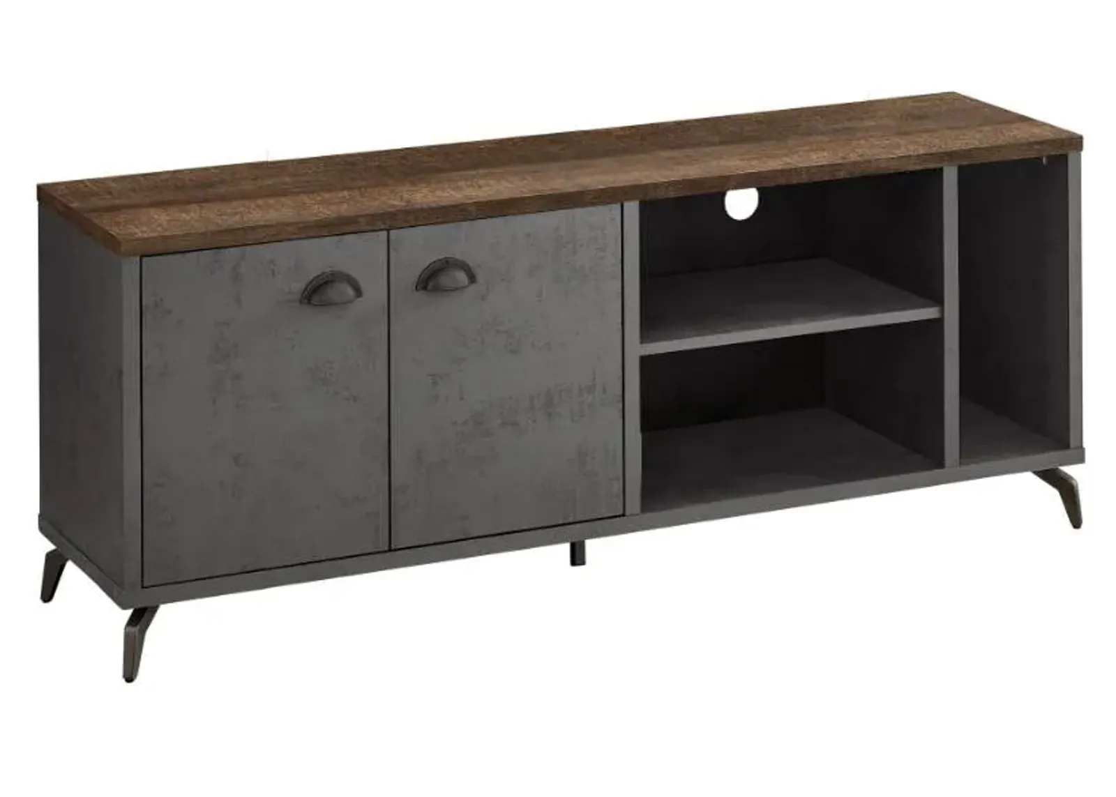 Monarch Specialties Inc. Grey Concrete/Medium Brown Reclaimed 60" TV Stand