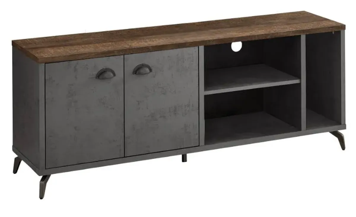 Monarch Specialties Inc. Grey Concrete/Medium Brown Reclaimed 60" TV Stand