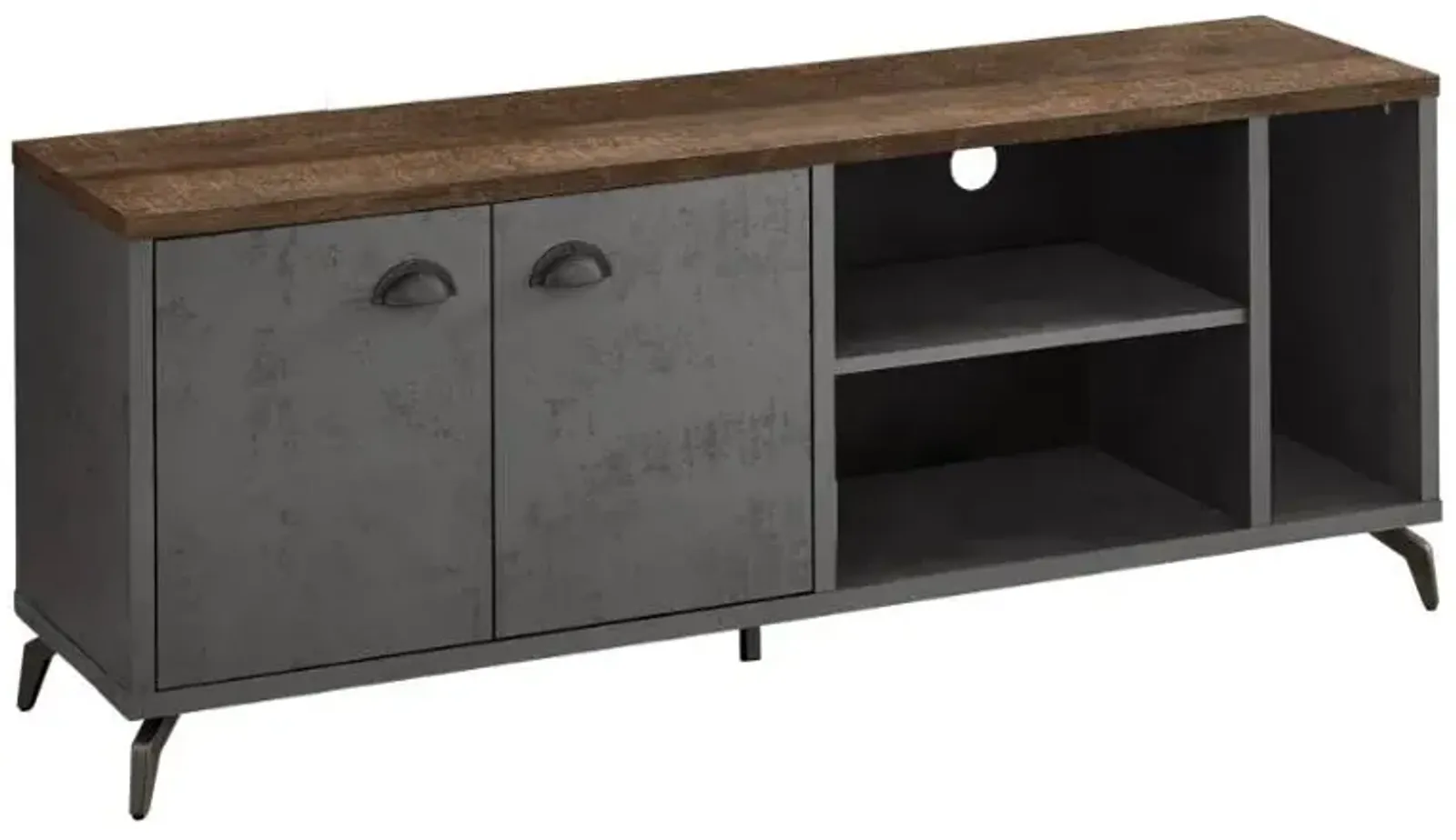 Monarch Specialties Inc. Grey Concrete/Medium Brown Reclaimed 60" TV Stand