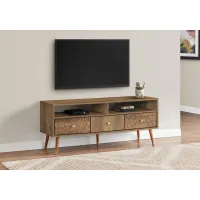 Tv Stand, 48 Inch, Console, Media Entertainment Center, Storage Cabinet, Living Room, Bedroom, Wood, Laminate, Walnut, Mid Century