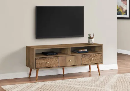 Tv Stand, 48 Inch, Console, Media Entertainment Center, Storage Cabinet, Living Room, Bedroom, Wood, Laminate, Walnut, Mid Century