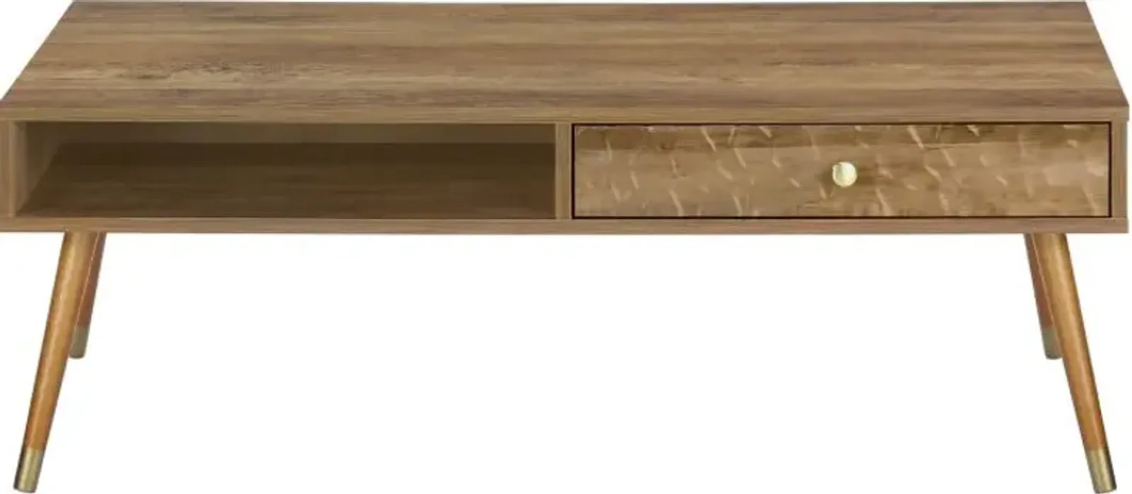 Coffee Table, Accent, Cocktail, Rectangular, Storage, Living Room, 44"L, Wood, Laminate, Walnut, Mid Century