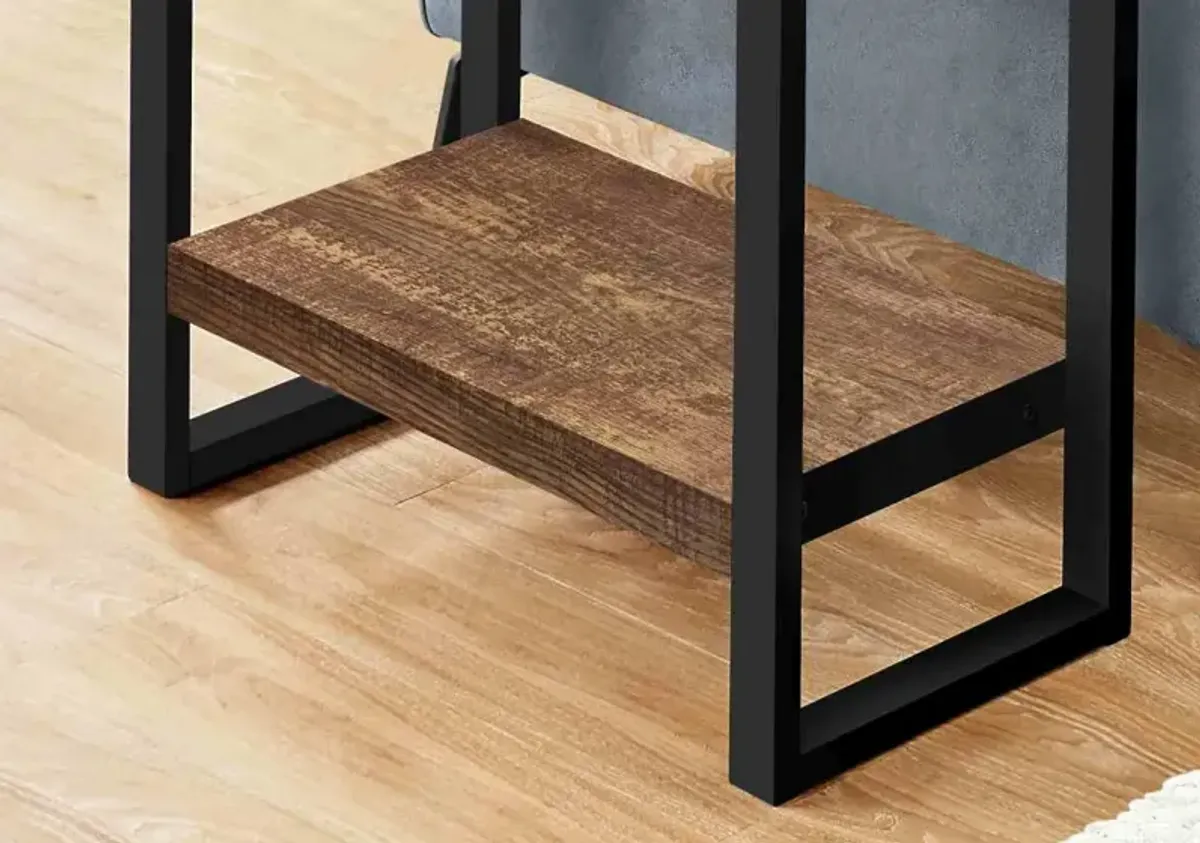 Accent Table, Side, End, Nightstand, Lamp, Living Room, Bedroom, Metal, Laminate, Brown, Black, Contemporary, Modern