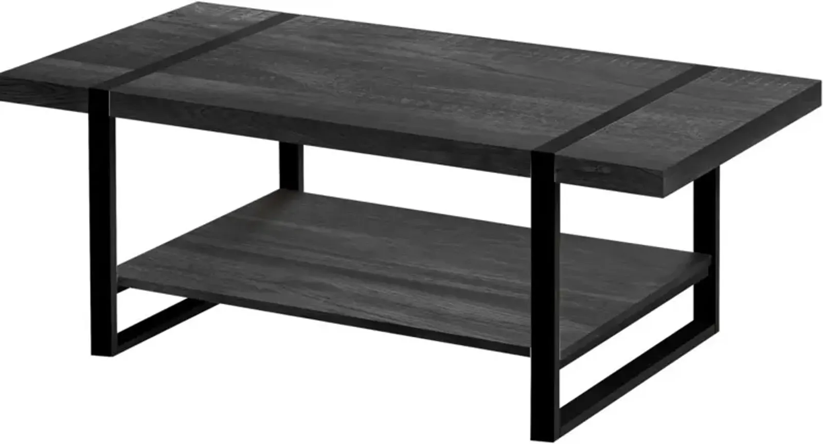 Coffee Table, Accent, Cocktail, Rectangular, Living Room, 48"L, Metal, Laminate, Black, Contemporary, Modern