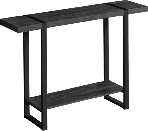 Monarch Specialties Inc. 48"L Black Reclaimed Wood Look Accent Table