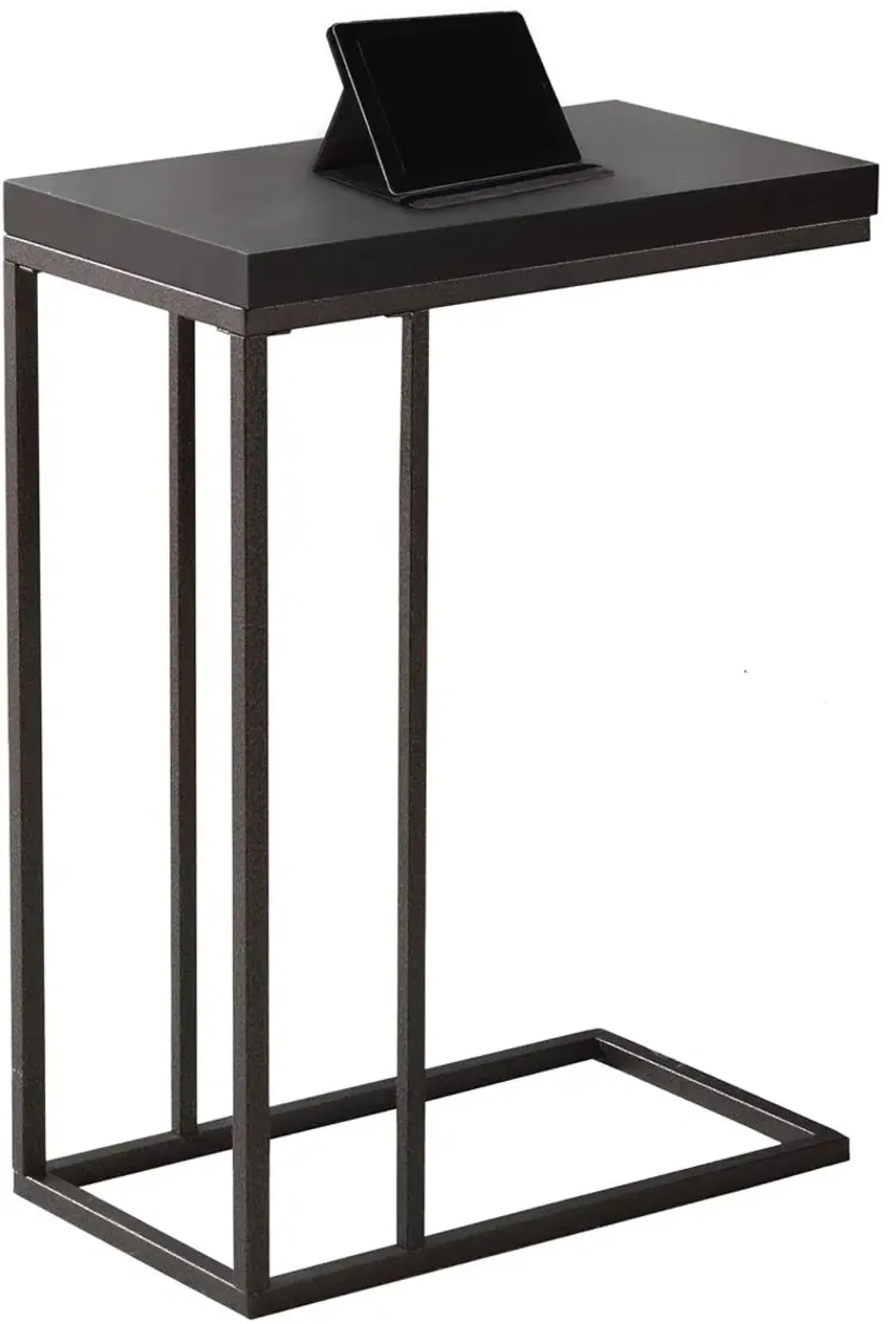 Accent Table, C-Shaped, End, Side, Snack, Living Room, Bedroom, Metal, Laminate, Brown, Contemporary, Modern