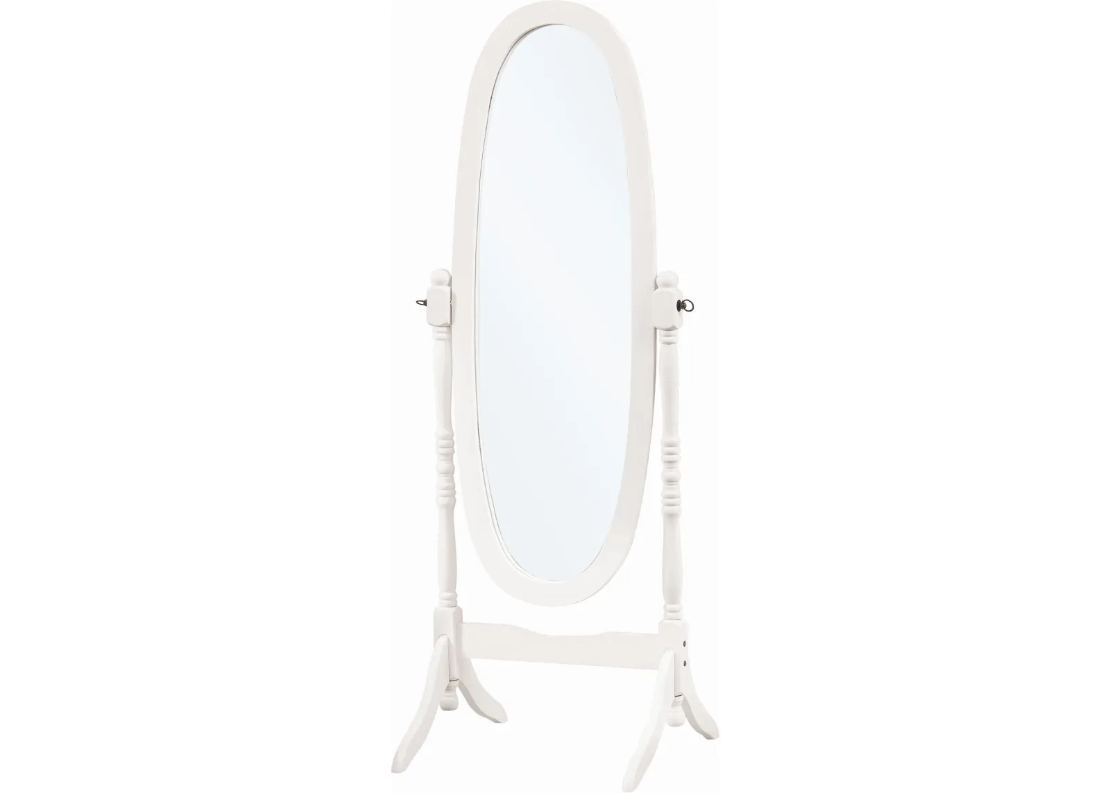 Mirror, Full Length, Standing, Floor, 60" Oval, Dressing, Bedroom, Wood, White, Traditional