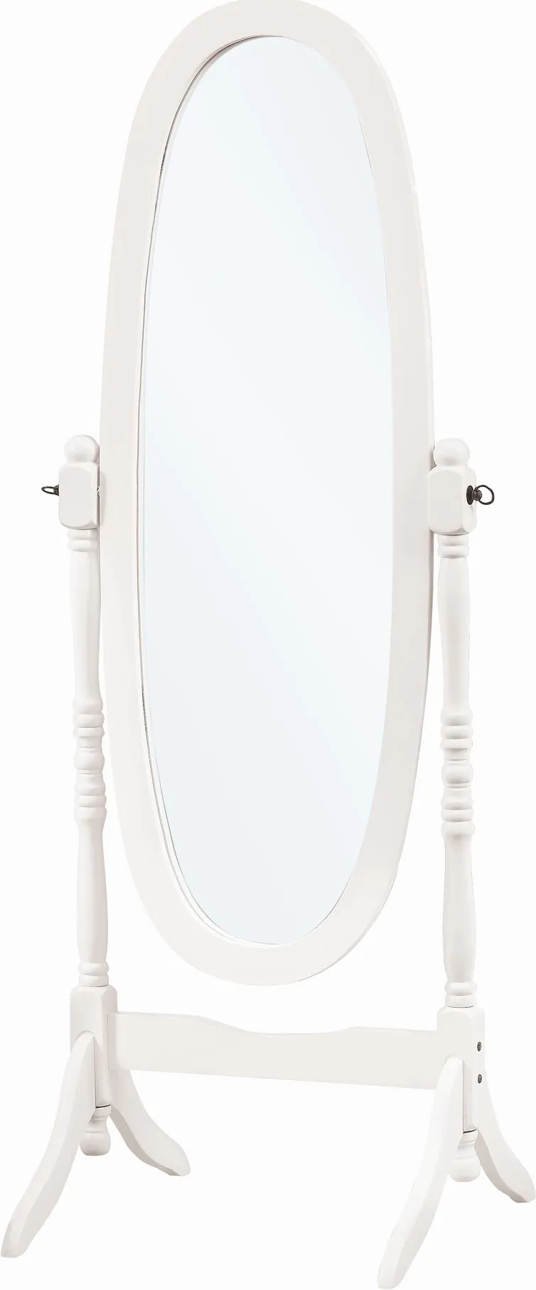 Mirror, Full Length, Standing, Floor, 60" Oval, Dressing, Bedroom, Wood, White, Traditional