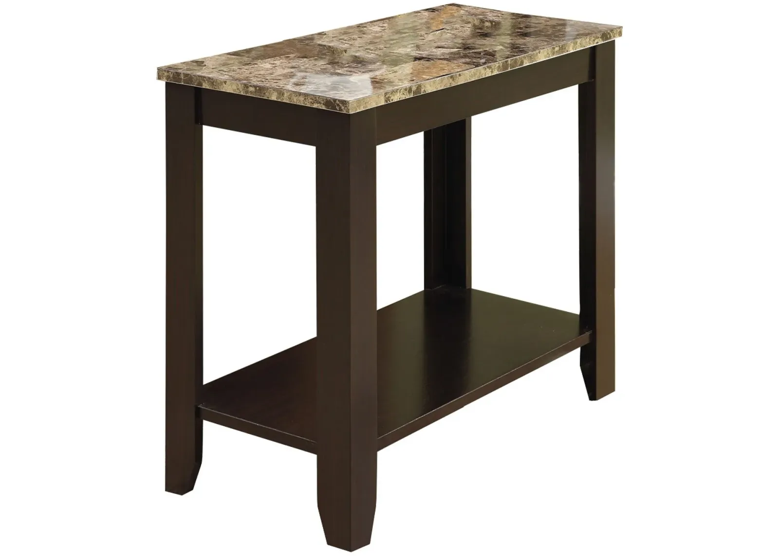 Accent Table, Side, End, Nightstand, Lamp, Living Room, Bedroom, Laminate, Brown, Marble Look, Transitional