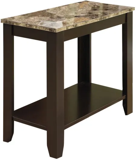 Accent Table, Side, End, Nightstand, Lamp, Living Room, Bedroom, Laminate, Brown, Marble Look, Transitional