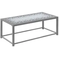 Monarch Specialties Inc. Blue/Gray/Hammered Silver Coffee Table