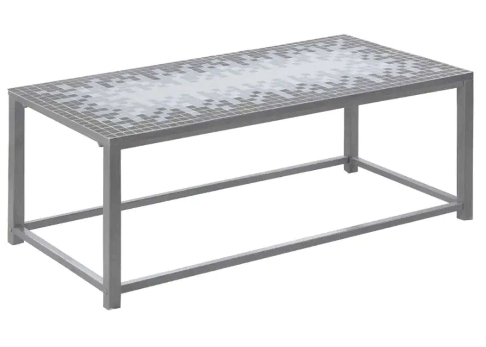 Monarch Specialties Inc. Blue/Gray/Hammered Silver Coffee Table