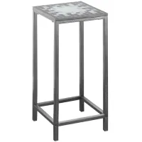 Monarch Specialties Inc. Blue/Gray/Hammered Silver Accent Table