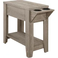 Accent Table, Side, End, Storage, Lamp, Living Room, Bedroom, Laminate, Dark Taupe, Transitional