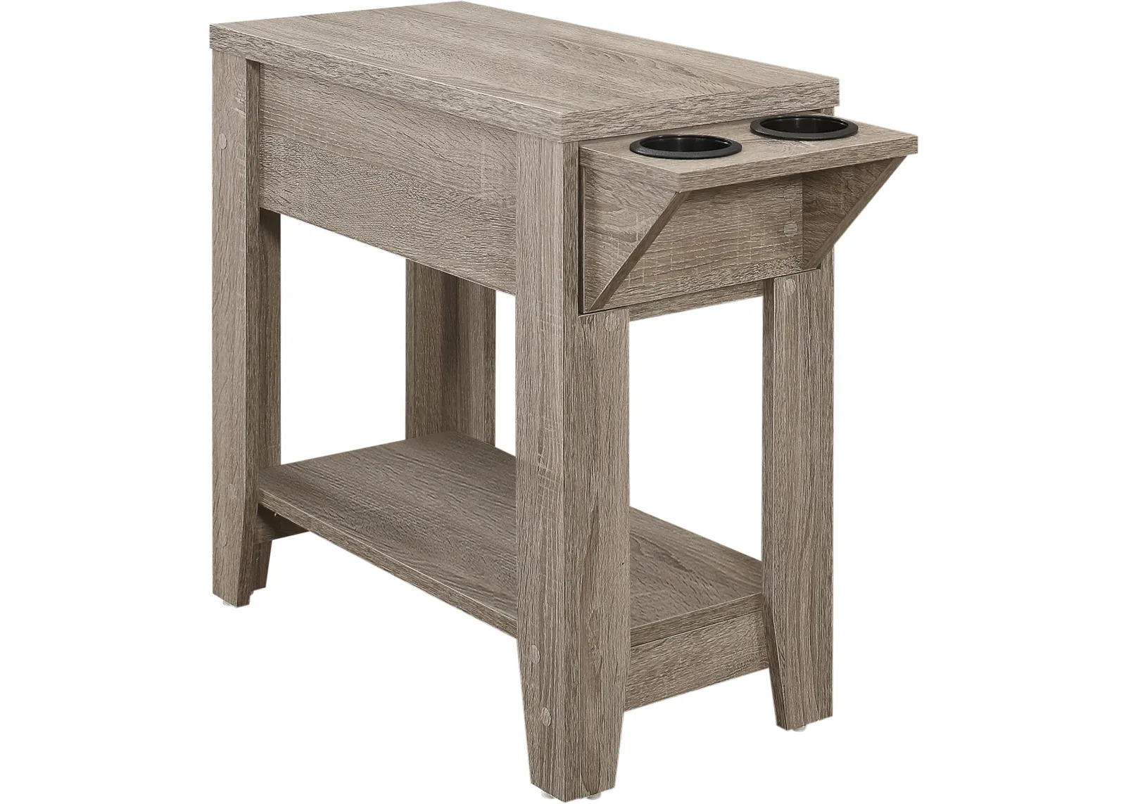 Accent Table, Side, End, Storage, Lamp, Living Room, Bedroom, Laminate, Dark Taupe, Transitional