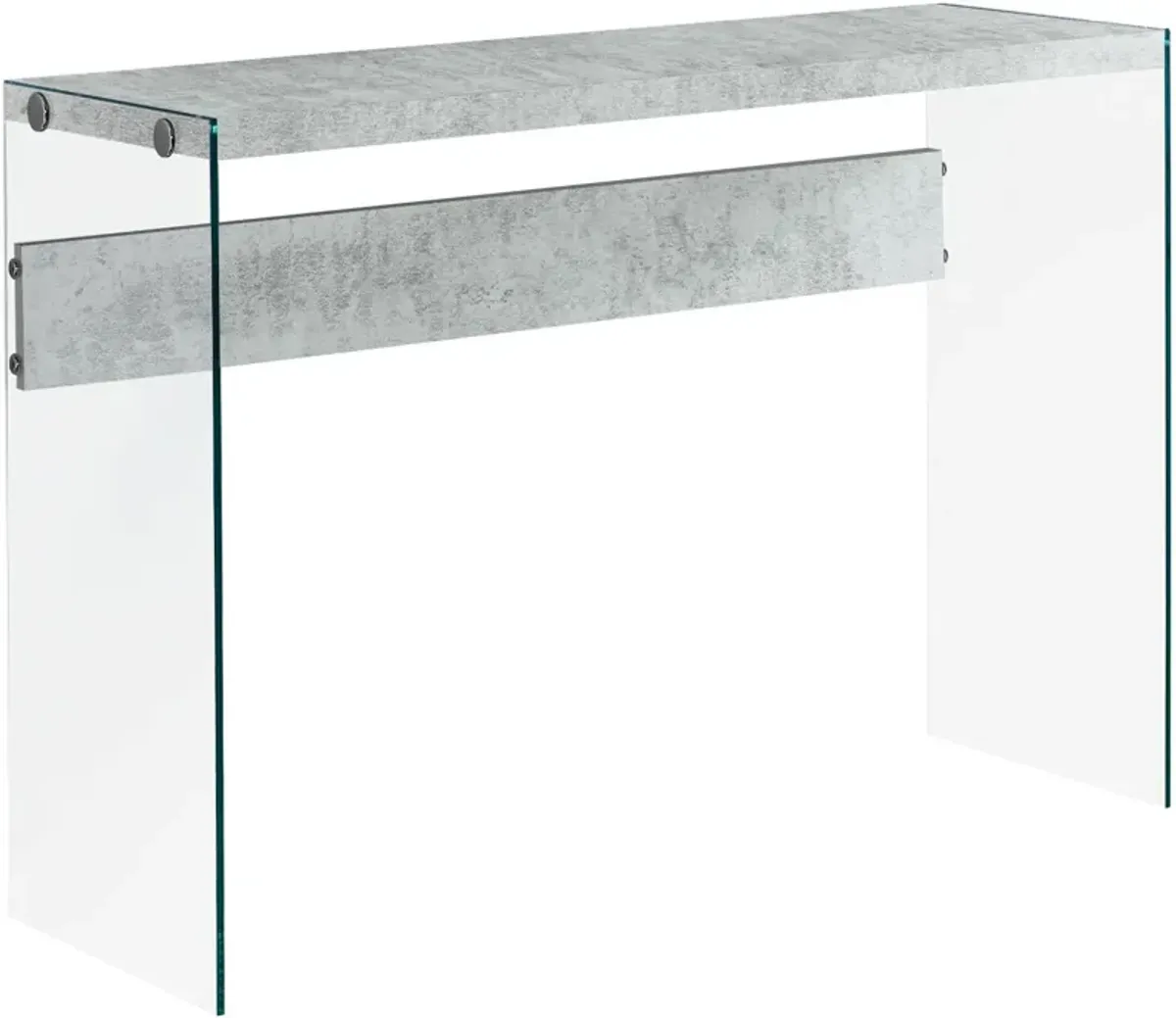 Accent Table, Console, Entryway, Narrow, Sofa, Living Room, Bedroom, Tempered Glass, Laminate, Grey, Clear, Contemporary, Modern