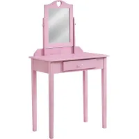 Vanity, Desk, Makeup Table, Organizer, Dressing Table, Bedroom, Wood, Laminate, Pink, Contemporary, Modern