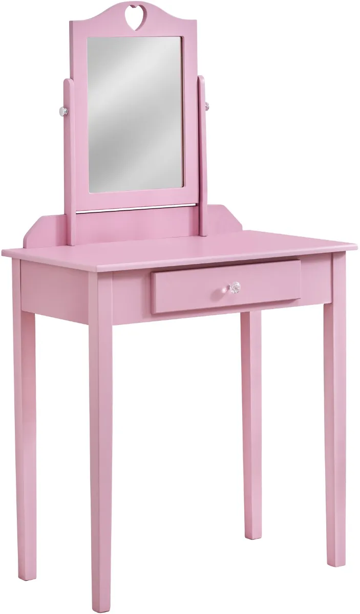 Vanity, Desk, Makeup Table, Organizer, Dressing Table, Bedroom, Wood, Laminate, Pink, Contemporary, Modern