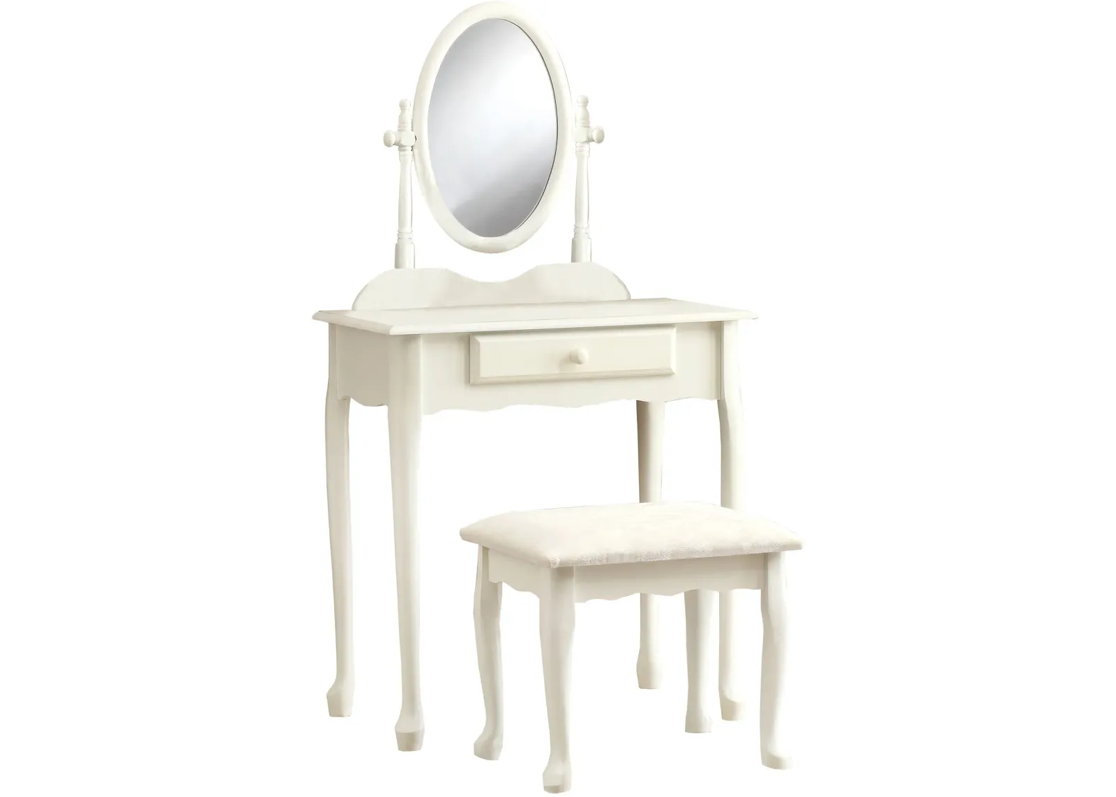 Vanity Set, Set Of 2, Makeup Table, Organizer, Dressing Table, Bedroom, Wood, Laminate, White, Traditional