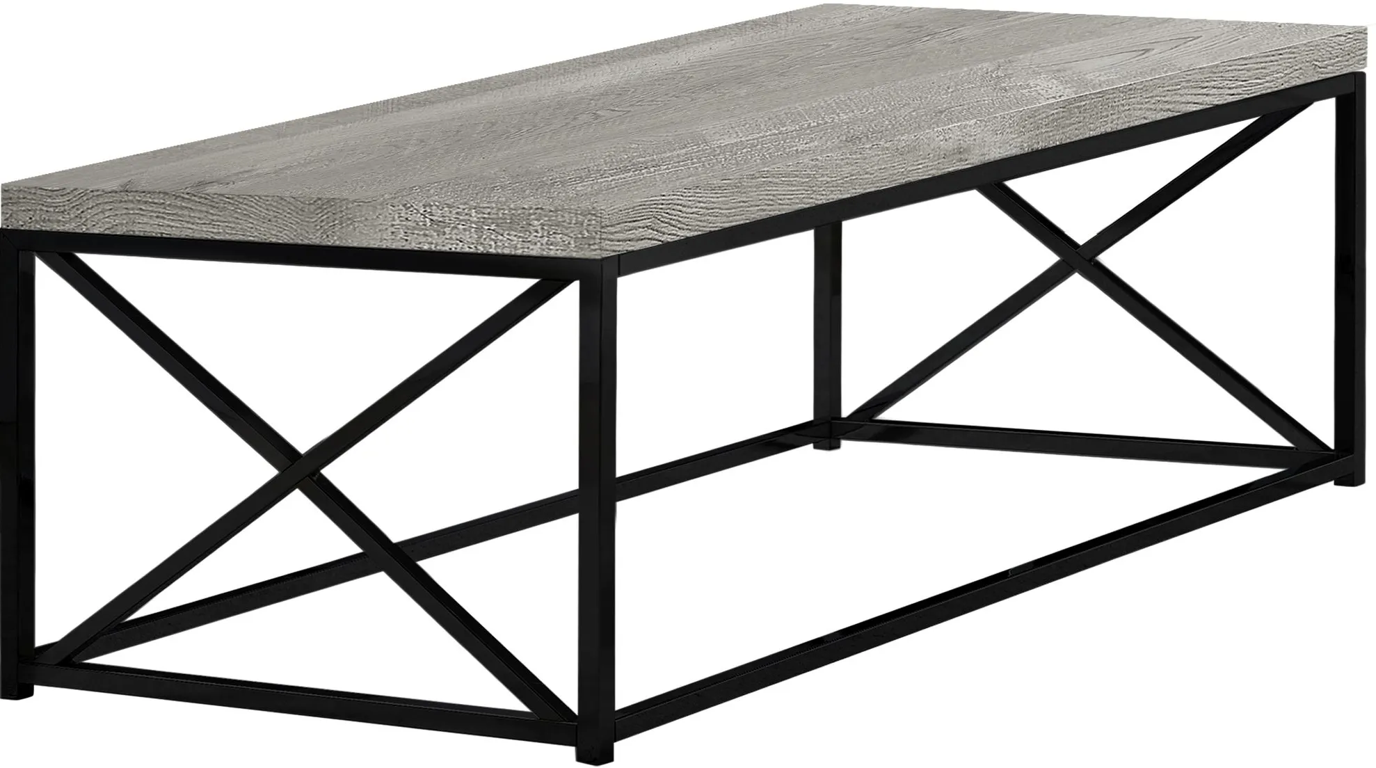 Coffee Table, Accent, Cocktail, Rectangular, Living Room, 44"L, Metal, Laminate, Grey, Black, Contemporary, Modern