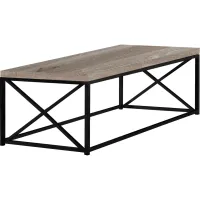 Coffee Table, Accent, Cocktail, Rectangular, Living Room, 44"L, Metal, Laminate, Beige, Black, Contemporary, Modern
