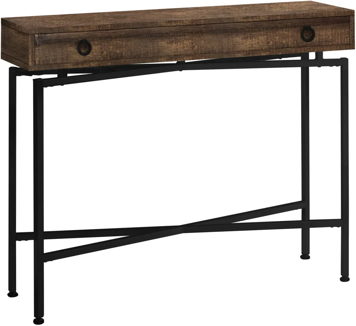 Accent Table, Console, Entryway, Narrow, Sofa, Storage Drawer, Living Room, Bedroom, Metal, Laminate, Brown, Black, Contemporary, Modern