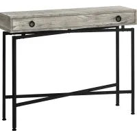 Accent Table, Console, Entryway, Narrow, Sofa, Storage Drawer, Living Room, Bedroom, Metal, Laminate, Grey, Black, Contemporary, Modern