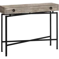 Accent Table, Console, Entryway, Narrow, Sofa, Storage Drawer, Living Room, Bedroom, Metal, Laminate, Beige, Black, Contemporary, Modern