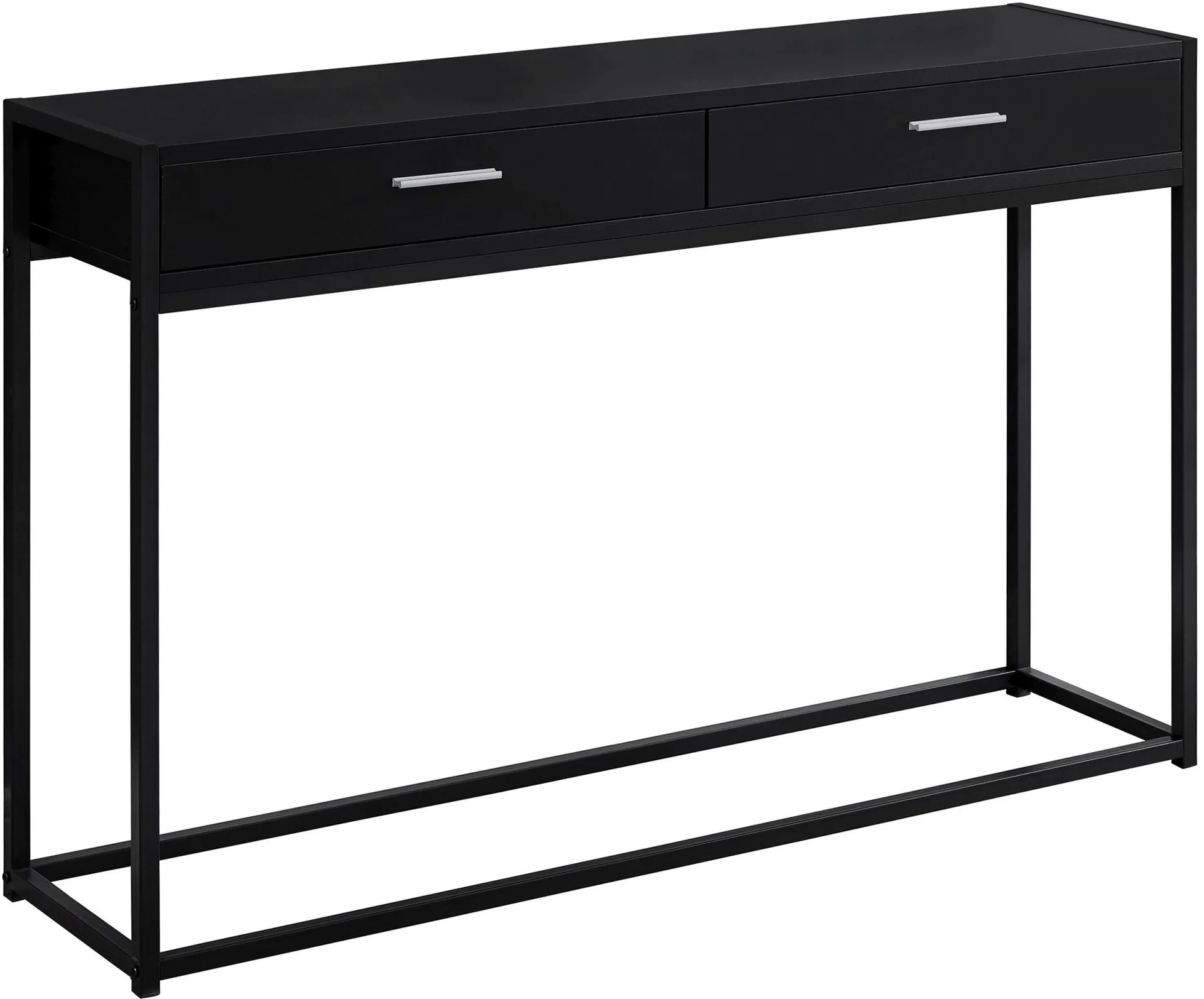 Accent Table, Console, Entryway, Narrow, Sofa, Storage Drawer, Living Room, Bedroom, Metal, Laminate, Black, Contemporary, Modern