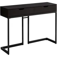 Accent Table, Console, Entryway, Narrow, Sofa, Storage Drawer, Living Room, Bedroom, Metal, Laminate, Brown, Black, Contemporary, Modern