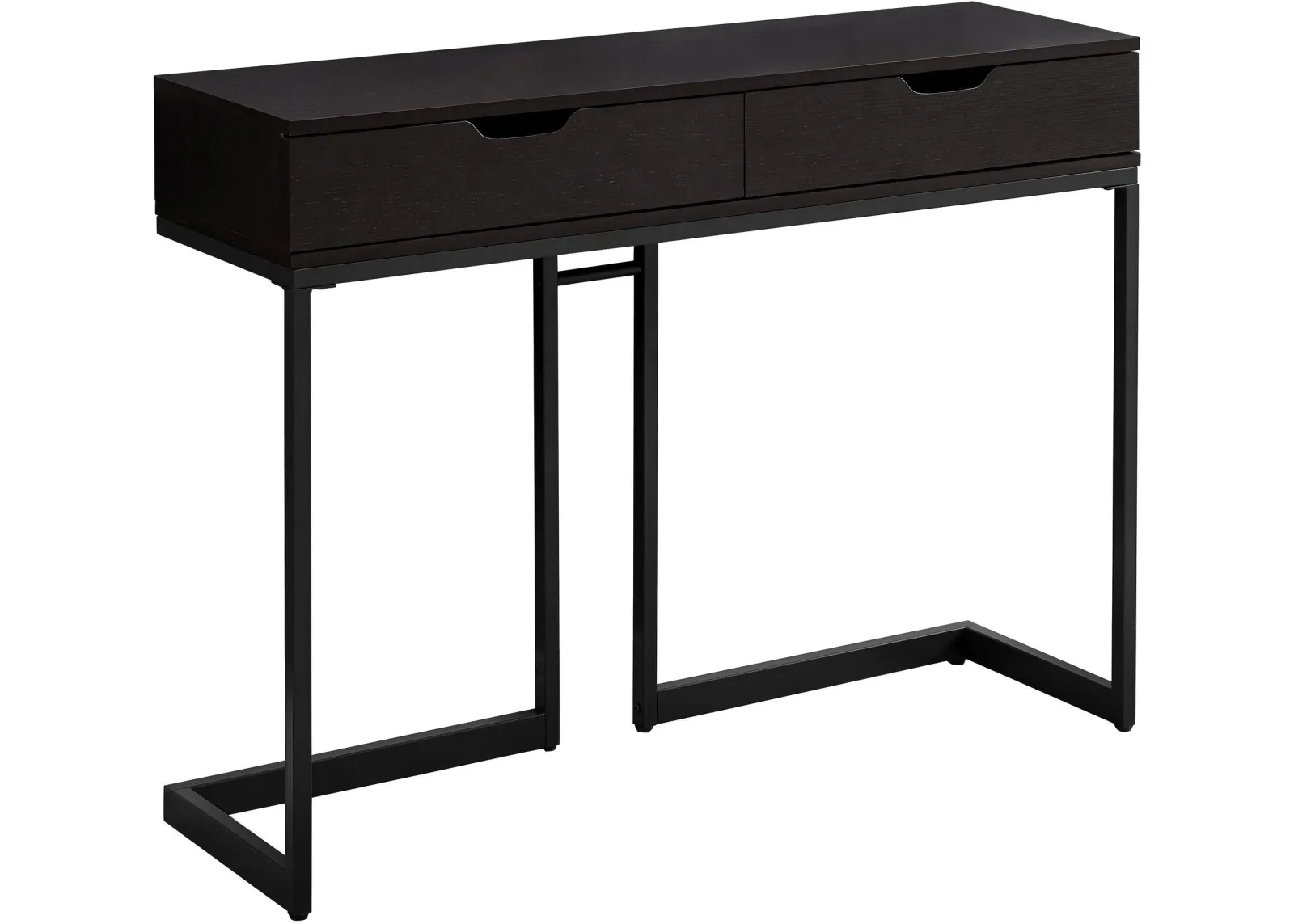 Accent Table, Console, Entryway, Narrow, Sofa, Storage Drawer, Living Room, Bedroom, Metal, Laminate, Brown, Black, Contemporary, Modern