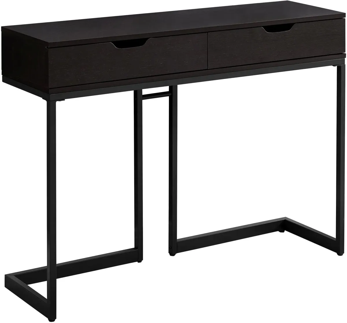 Accent Table, Console, Entryway, Narrow, Sofa, Storage Drawer, Living Room, Bedroom, Metal, Laminate, Brown, Black, Contemporary, Modern