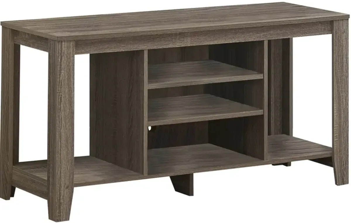 Tv Stand, 48 Inch, Console, Media Entertainment Center, Storage Shelves, Living Room, Bedroom, Laminate, Brown, Contemporary, Modern