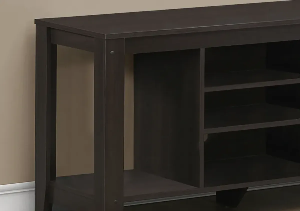 Tv Stand, 48 Inch, Console, Media Entertainment Center, Storage Shelves, Living Room, Bedroom, Laminate, Brown, Contemporary, Modern