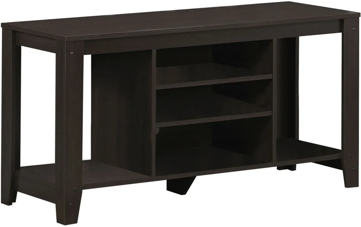 Tv Stand, 48 Inch, Console, Media Entertainment Center, Storage Shelves, Living Room, Bedroom, Laminate, Brown, Contemporary, Modern