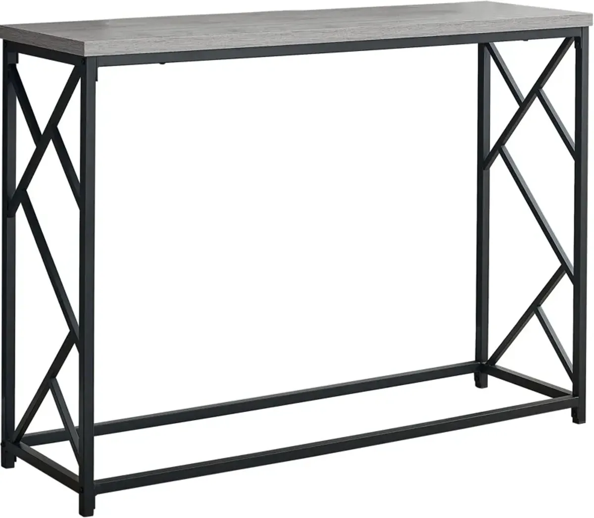 Accent Table, Console, Entryway, Narrow, Sofa, Living Room, Bedroom, Metal, Laminate, Grey, Black, Contemporary, Modern