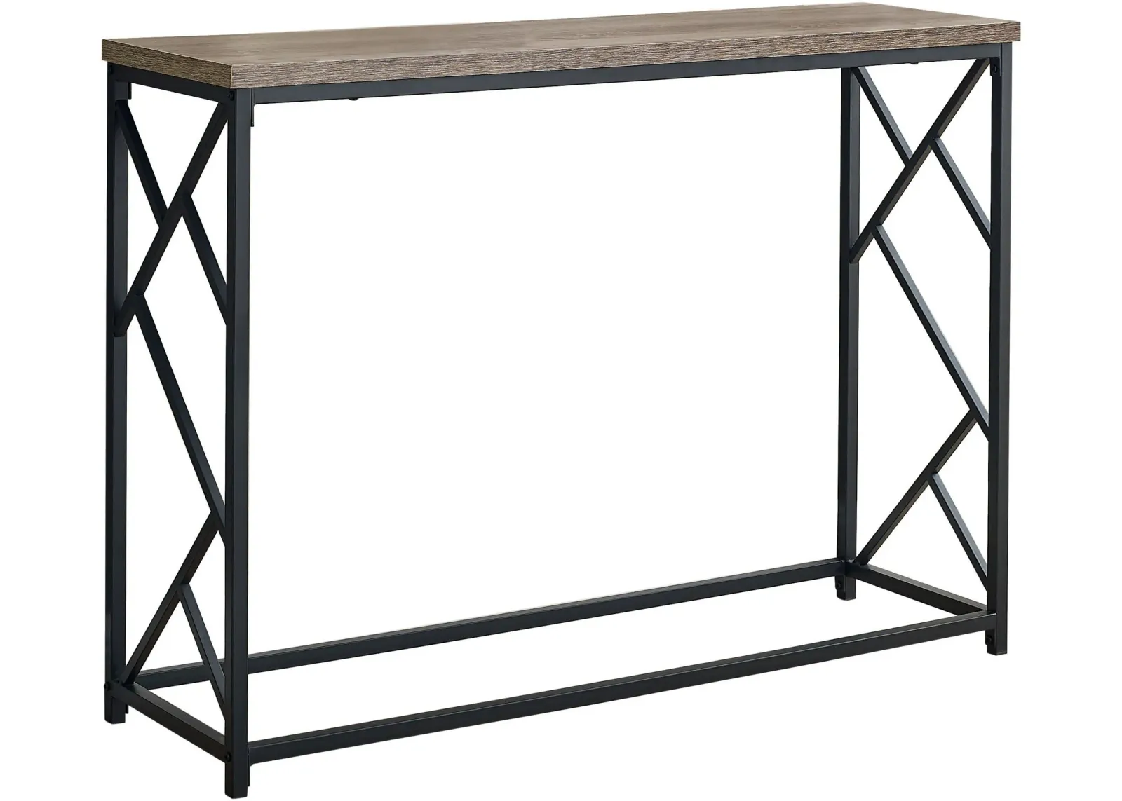 Accent Table, Console, Entryway, Narrow, Sofa, Living Room, Bedroom, Metal, Laminate, Brown, Black, Contemporary, Modern