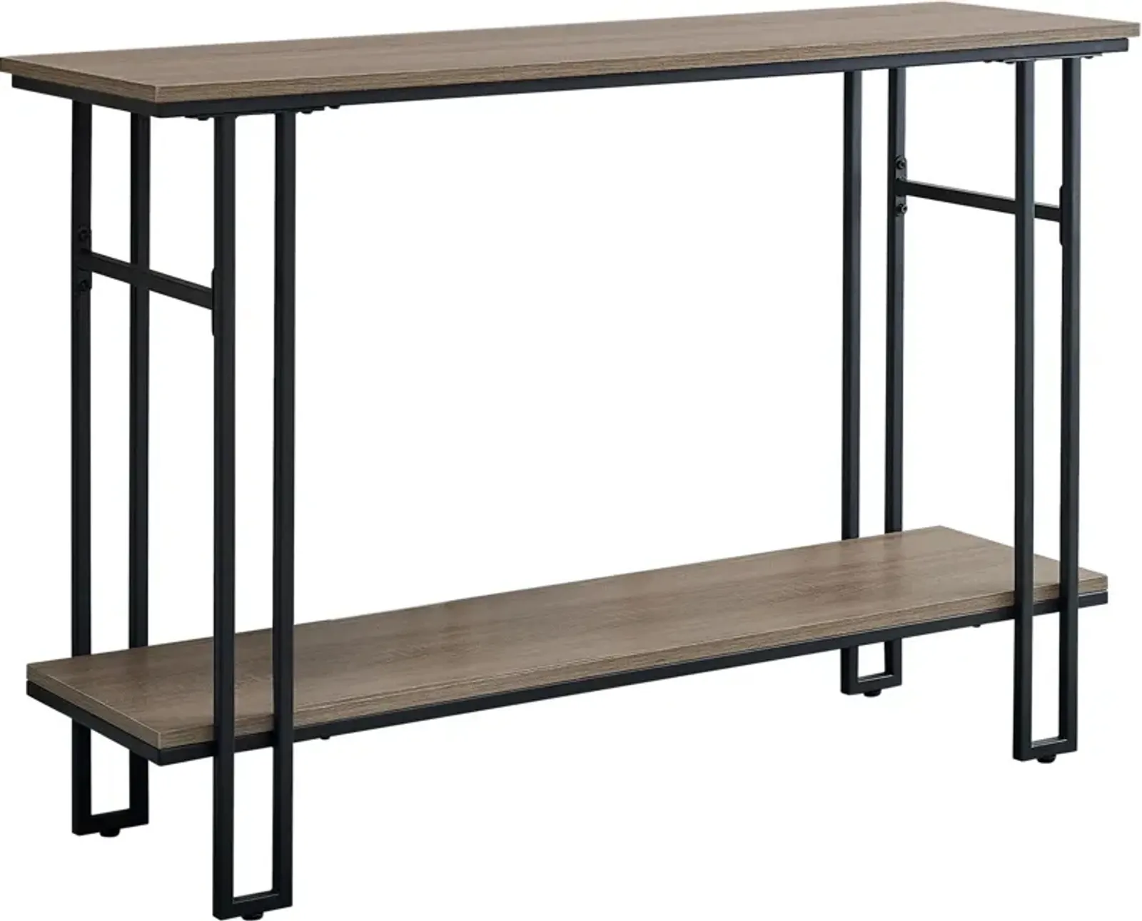 Accent Table, Console, Entryway, Narrow, Sofa, Living Room, Bedroom, Metal, Laminate, Brown, Black, Contemporary, Modern