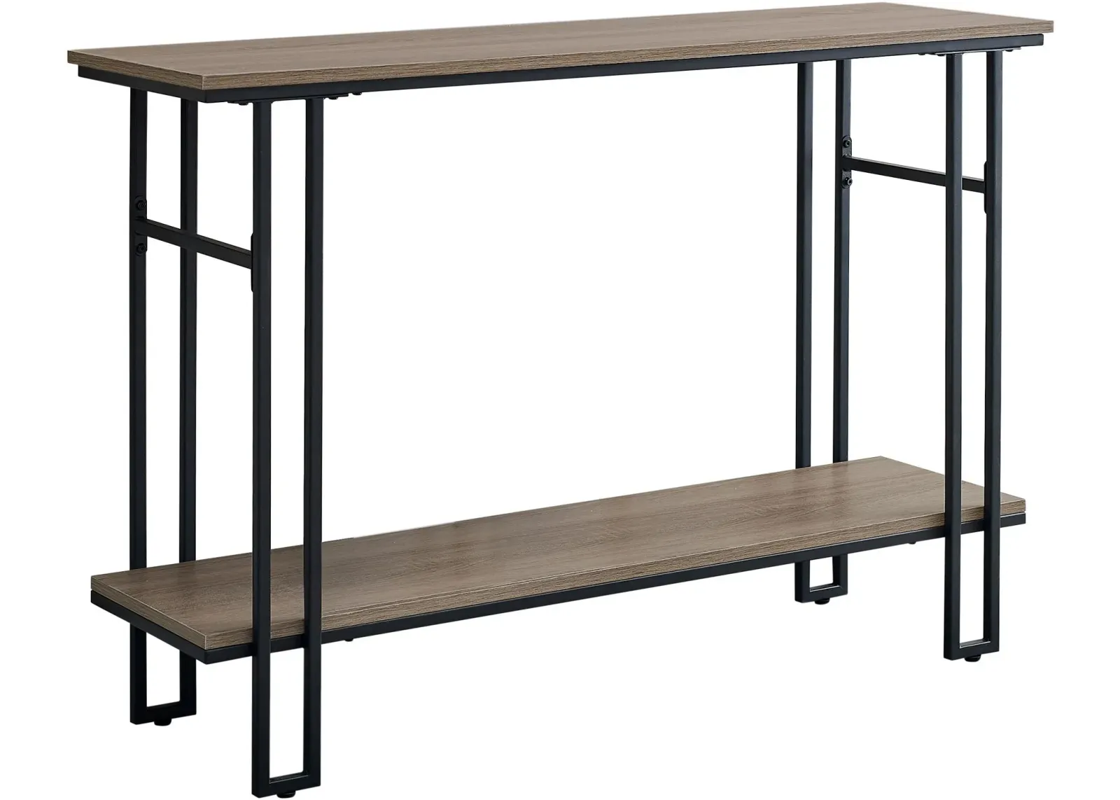 Accent Table, Console, Entryway, Narrow, Sofa, Living Room, Bedroom, Metal, Laminate, Brown, Black, Contemporary, Modern