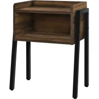 Accent Table, Side, End, Nightstand, Lamp, Living Room, Bedroom, Metal, Laminate, Brown, Black, Contemporary, Modern