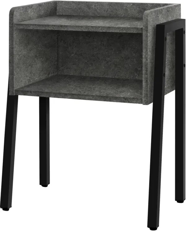 Accent Table, Side, End, Nightstand, Lamp, Living Room, Bedroom, Metal, Laminate, Grey, Black, Contemporary, Modern