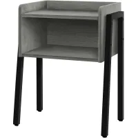 Accent Table, Side, End, Nightstand, Lamp, Living Room, Bedroom, Metal, Laminate, Grey, Black, Contemporary, Modern