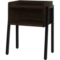 Accent Table, Side, End, Nightstand, Lamp, Living Room, Bedroom, Metal, Laminate, Brown, Black, Contemporary, Modern