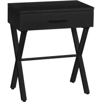 Accent Table, Side, End, Nightstand, Lamp, Storage Drawer, Living Room, Bedroom, Metal, Laminate, Black, Contemporary, Modern