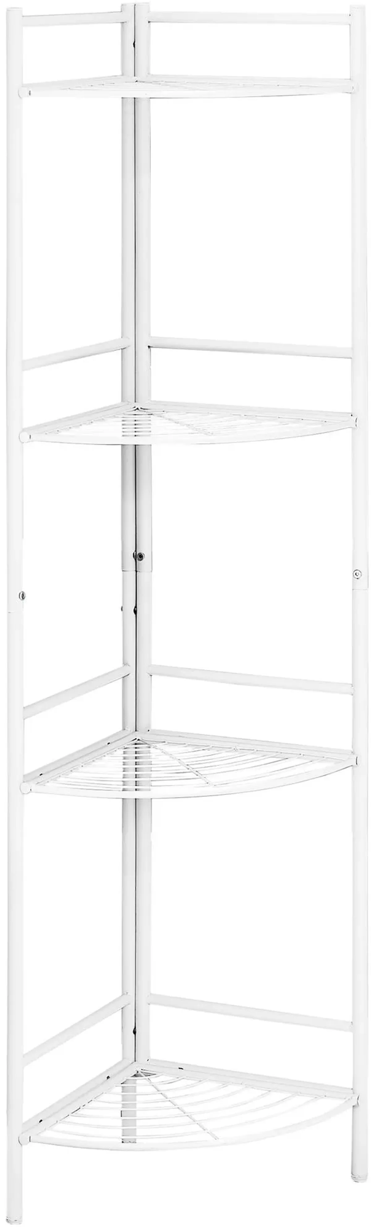 Bookshelf, Bookcase, Etagere, Corner, 3 Tier, 58"H, Office, Bedroom, Metal, White, Contemporary, Modern