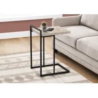 Accent Table, C-Shaped, End, Side, Snack, Living Room, Bedroom, Metal, Laminate, Beige, Black, Contemporary, Modern